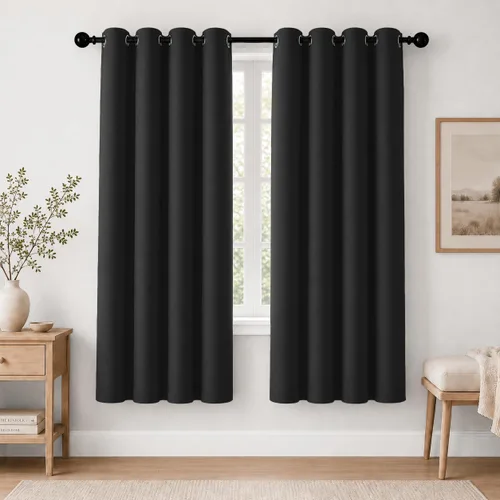Vista 31 de Cortinas de oscurecimiento de habitación de 84 pulgadas de largo para dormitorio, sala de estar, cortinas térmicas aislantes con ojales