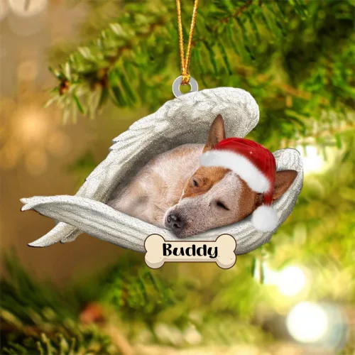Vista 116 de Afghan Hounds - Adorno de Navidad con alas de ángel durmiente, recuerdo personalizado para perros 2024, adorno de forma acrílica, regalos