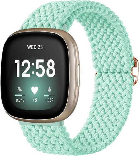 Vista 31 de Maledan Banda elástica trenzada compatible con Fitbit Sense/Versa 3/4 y Sense 2, correa elástica suave para reloj inteligente, accesorio