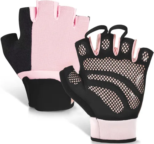 Vista 8 de sunnex Guantes de levantamiento de pesas con soporte extendido para la muñeca, guantes de gimnasio acolchados de silicona de alto agarre