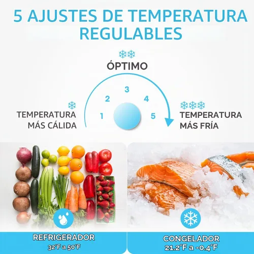 Vista 4 de Simpli-Magic Refrigerador de 10 pies cúbicos con congelador – Refrigerador compacto de doble puerta para oficina, dormitorio, garaje – Termostato