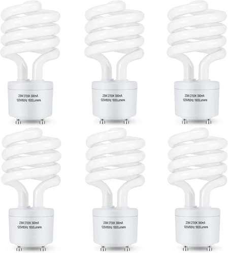 Vista 7 de Winkcao CFL Bombillas GU24 Base T3 Espiral 23W 2700K Blanco Cálido