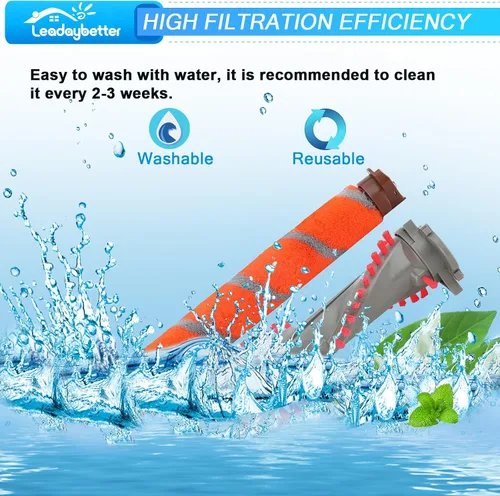 Vista 7 de Leadaybetter Kit de repuesto de rodillo de cepillo compatible con aspiradora Shark DuoClean NV800 NV801 NV803 UV810 HV380 HV381 HV381C HV382 HV383