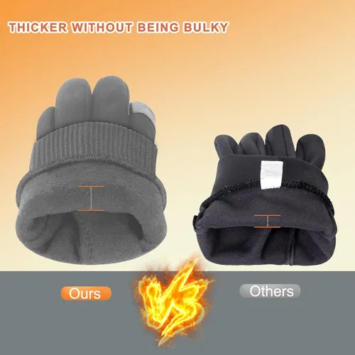 Vista 2 de ihuan Guantes de invierno para hombres y mujeres, guantes cálidos impermeables para clima frío, guantes térmicos para pantalla táctil para correr