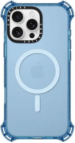 Vista 15 de CASETiFY Funda Bounce para iPhone 16 Pro [a prueba de golpes, 21.3 pies, protección contra caídas de grado militar 6X, compatible con Magsafe] Azul