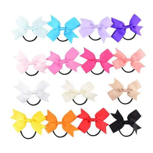 Vista 9 de FRCOLOR Lazos para el pelo de 16 piezas para niñas, accesorios para el cabello para bebés, lazos elásticos de goma para el cabello para bebés