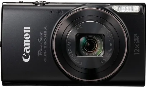 Vista 6 de Canon PowerShot - Cámara digital ELPH 360 HS A (negro) Sensor CMOS de 20.2 MP, zoom óptico de 12x y Wi-Fi integrado Apuntar y disparar compacto