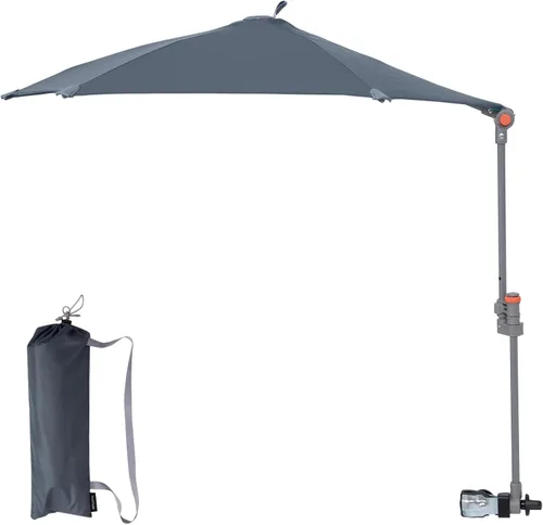 Vista 9 de KingCamp UPF 50+ Beach Chair Umbrella with Clamp Adjustable No-Block View CYAN