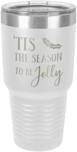 Vista 21 de TIS THE SEASON TO BE JOLLY Engraved - Vaso de acero con revestimiento de polvo grabado con láser, taza de viaje, libre de BPA, con camello polar