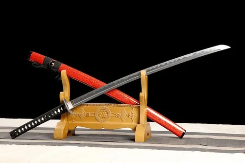 Vista 9 de Katana hecha a mano, espada samurái japonesa 1095 de arcilla de acero templado, hoja de afeitar de espiga completa, afilada, regalos para él, espada