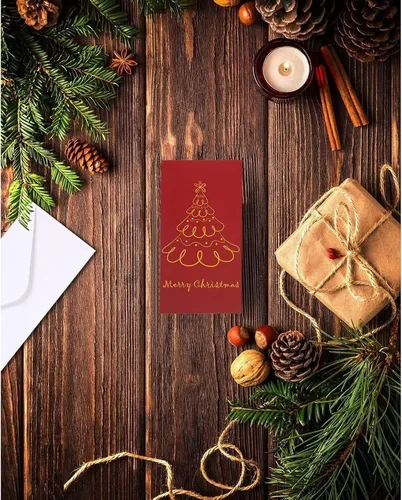 Vista 2 de Tarjetas de Navidad con sujetador para dinero y sobres, Árboles navideños