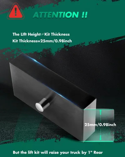 Vista 3 de SCITOO Kit de nivelación de elevación trasera de 1 pulgada en negro compatible con 1999-2018 para Ford F250 4WD SUPER DUTY para Ford F250 F350