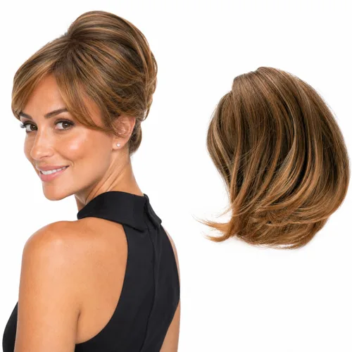 Vista 10 de CAISHA Cola de caballo con clip de mariposa para el cabello moño peinado nupcial hepburn moño Scrunchie recto negro H401 Negro #1 H401