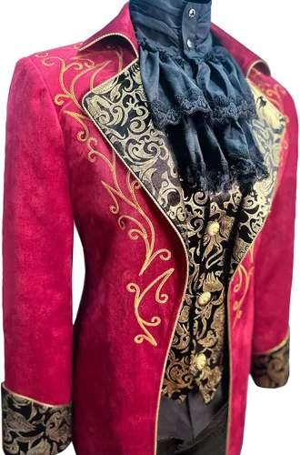 Vista 4 de Chaqueta steampunk vintage para hombre, estilo gótico, victoriano, uniforme