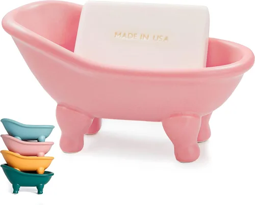 Vista 10 de 1 pieza de 5.6 pulgadas de cerámica negra mini jabonera pequeña maceta organizador de maquillaje contenedor Hamster bañera (negro)