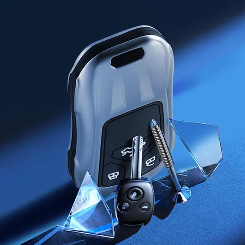 Vista 5 de LAVIYE Carcasa protectora de llave remota para coche, aleación de zinc, para Audi A6 A7 A8 E-tron Q5 Q7 Q8 C8 D5