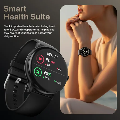 Vista 8 de Fire-Boltt Phoenix Pro - Reloj inteligente de llamadas Bluetooth de 1.390 in (1.39 pulgadas), asistente de voz AI, cuerpo de metal con más de 120