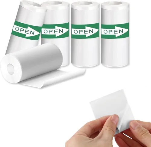 Vista 8 de 15 rollos de papel térmico autoadhesivo para mini impresoras portátiles, 2.244 x 0.984 in, papel adhesivo térmico compatible