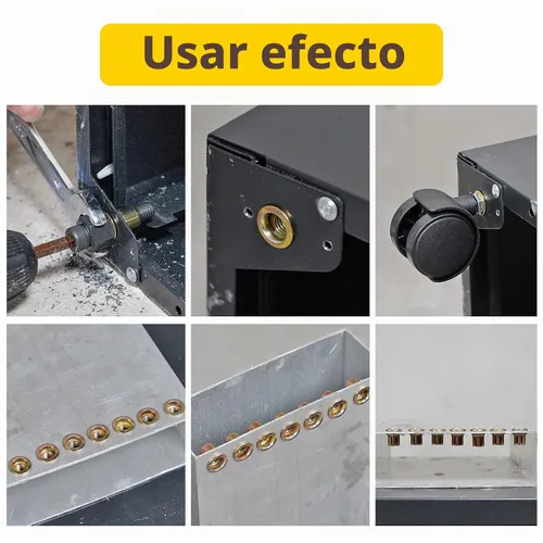 Vista 5 de Juego de 20 tuercas de remache de acero inoxidable con tuerca de remache manual, herramienta de remache manual, accesorio de remachador de tuerca