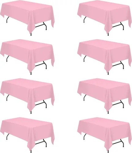 Vista 90 de BRILLMAX - Manteles para mesa rectangular de 6 pies, tela de lino de poliéster, lavable, para boda, recepción, banquete, fiesta de cumpleaños, 60 x