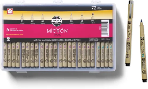 Vista 11 de Sakura Pigma Micron - Bolígrafos de punta fina - Tinta negra archivística - Bolígrafos para escritura, dibujo o diario - Tamaños de punta surtidos