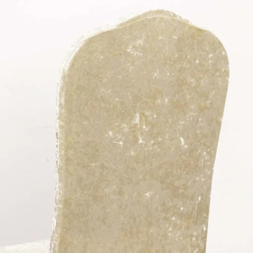 Vista 7 de Efavormart - Funda elástica para silla de banquete de terciopelo triturado y elastano beige con bolsillos para los pies, funda para silla de boda