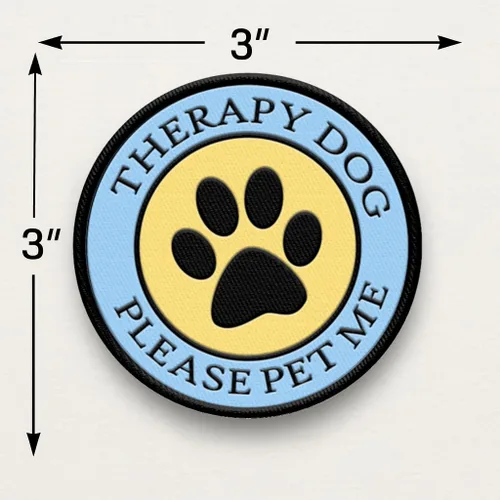 Vista 3 de Therapy Dog - Parche cosido con estampado de patas, para terapia de perro o arnés