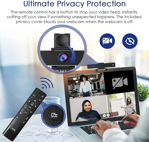 Vista 8 de Zoom Certified NexiGo N950P Pro 4K Cámara web con zoom con control remoto y software, sensor Sony Starvis, zoom digital 5X, cámara web