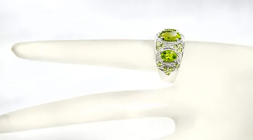Vista 2 de RB Gems - Anillo de plata de ley 925 5 quilates acabado rodiado estilo 3 piedras