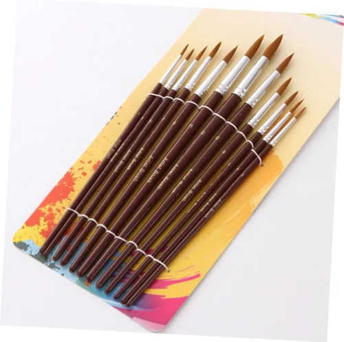 Vista 4 de EXCEART Juego de 12 piezas de cepillos para el cabello, suministros de limpieza, juego de pinceles de pintura al óleo, pinceles de pintura, pincel