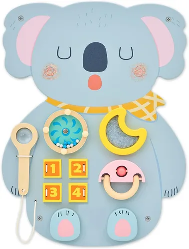 Vista 9 de Monläurd® Tablero Ocupado Montessori de Búho - Panel de Pared Sensorial para Niños Pequeños, Tablero de Actividad de Madera para Niños de 6M+