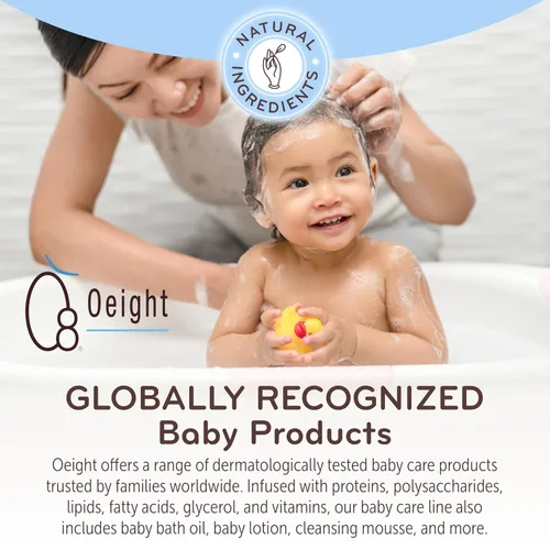 Vista 7 de Oeight Champú y gel de baño para bebés sin lágrimas 2 en 1, sin desgarros, hipoalergénico y dermatológicamente probado, 100% natural con manzanilla