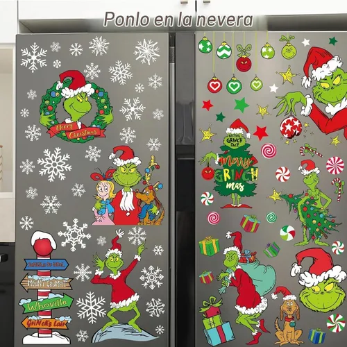 Vista 4 de 100 adhesivos navideños para ventana, ventana de copo de nieve para ventanas de vidrio, calcomanías de Navidad estáticas reutilizables de doble cara