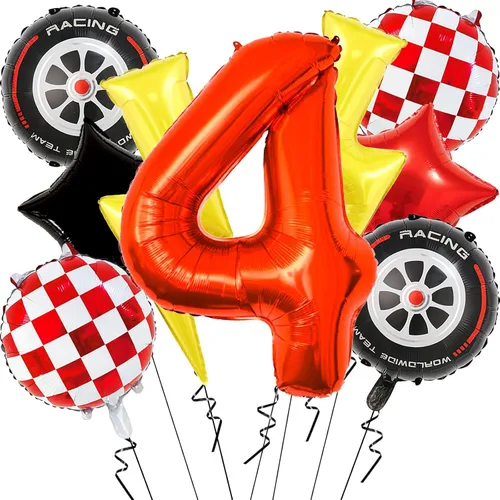 Vista 13 de 6 globos de carreras para decoración de fiesta de cumpleaños, globos de semáforo de 32 pulgadas para suministros de fiesta de cumpleaños