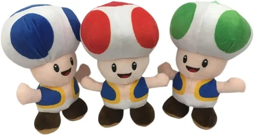 Vista 5 de YoCosii Peluche de sapo verde de hongo, posición de pie, muñeco de juguete de peluche de 8 pulgadas