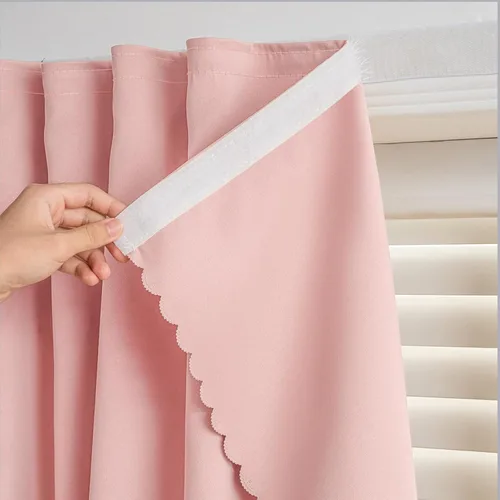 Vista 9 de Cortinas autoadhesivas, sin taladrar, sin varilla, cortinas opacas fáciles de instalar para persianas de ventana, dormitorio