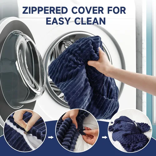 Vista 8 de Z-hom Almohada grande para cabecero tamaño Queen, almohada sin enrollamiento, almohada de cuña para sentarse en la cama, cojín triangular con Azul