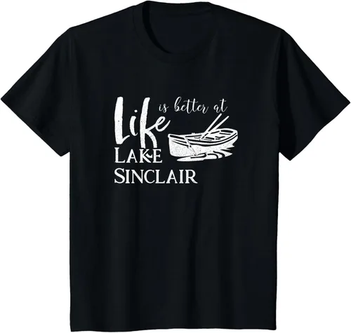 Vista 44 de Life is Better at Lake Sinclair Georgia Camiseta Negro