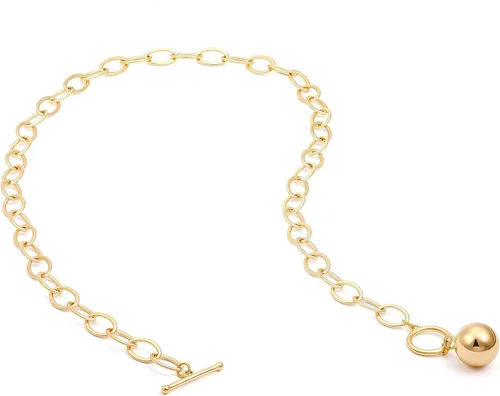 Vista 7 de Aobei Pearl Collar chapado en oro de 18 quilates con dije de cruz de corazón, corazón, estrella, león, mal de ojo, amor, medallón, clip de papel