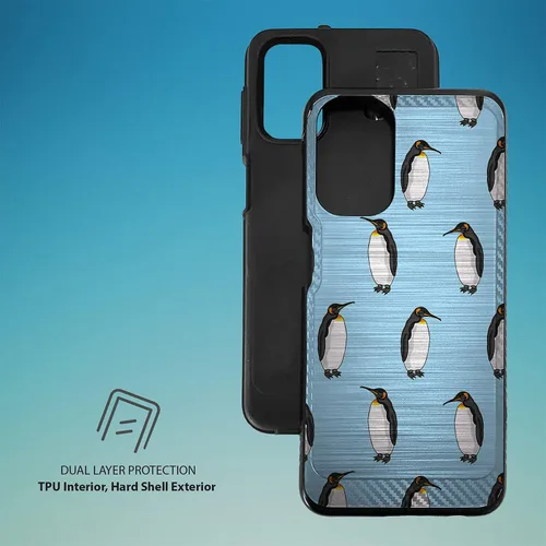 Vista 4 de CasesOnDeck - Funda de doble capa compatible con Samsung Galaxy A32 5G y A32 [armadura cepillada] Carcasa de dos piezas de metal cepillado