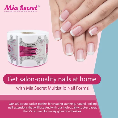 Vista 2 de Mia Secret Multistilo 500 PCS - Puntas de extensión de uñas, formas para uñas acrílicas y de gel - Pegatinas guía