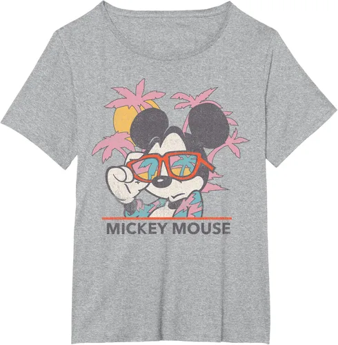 Vista 45 de Disney Mickey and Friends Mickey Mouse Tropical Retrato Camiseta S Negro