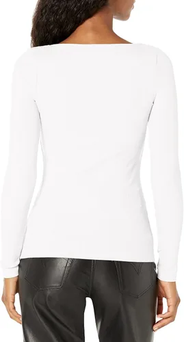 Vista 2 de GUESS Camiseta de manga larga Karlee Jewel Button Henley para mujer