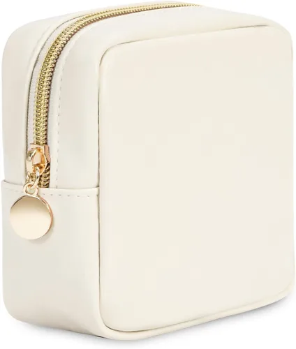 Vista 7 de Wandering Nature Pequeña bolsa de maquillaje para bolso, bolsa de cosméticos con cremallera para mujer, bolsa de viaje de cuero vegano ecológico