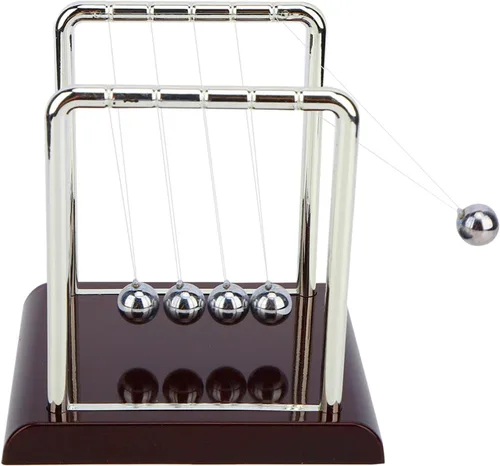 Vista 5 de Square Shape Balance Pendulum Ball Toy, Newton Cradle with Solid Metal Balls, Physics Toy for Office Desk Table Decoration, Stress Relief Gift