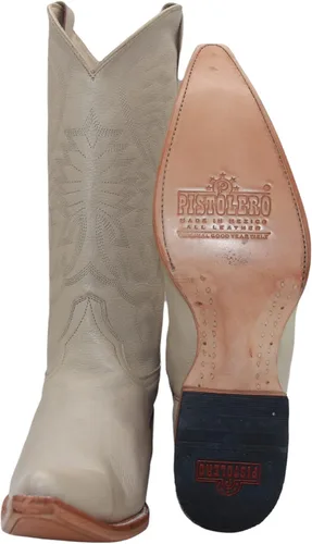 Vista 4 de The Western Shops Botas bordadas de cuero genuino para hombre