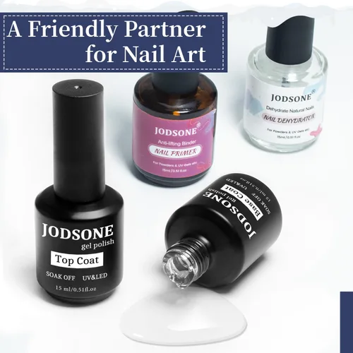 Vista 7 de JODSONE 4 botellas de 15 ml de deshidratador de uñas, primer de uñas, capa base, capa superior, larga duración y fácil de aplicar, botella grande