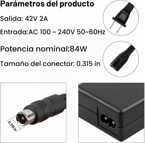 Vista 6 de TREE.NB Cargador eléctrico de la vespa de 42V 2A para la batería del Li-ion