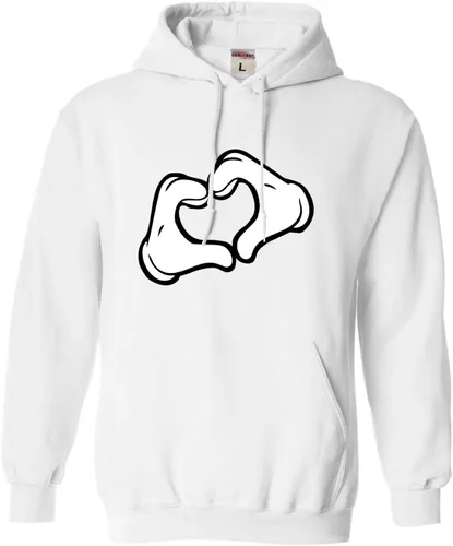 Vista 10 de Go All Out Mickey Heart Hands - Sudadera con capucha para hombre y mujer Negro