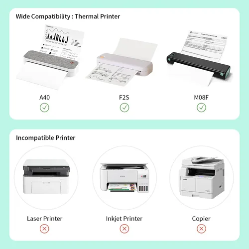 Vista 7 de LINGLONG Papel de impresora térmica US Letter de 8.5 x 11 pulgadas, plegado de secado rápido, 100 hojas, libre de BPA/BPS, papel térmico compatible